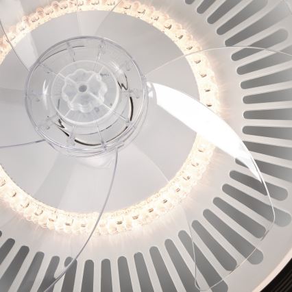 LED Aptumšojama griestu lampa ar ventilatoru GEMMA LED/37W/230V balta + tālvadības pults
