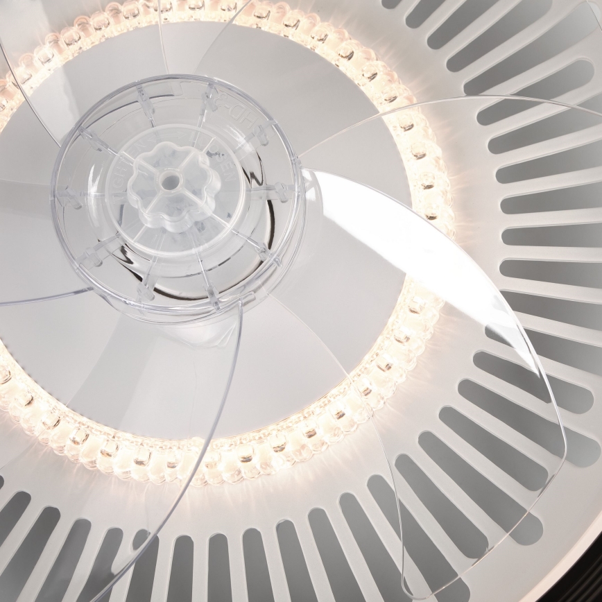 LED Aptumšojama griestu lampa ar ventilatoru GEMMA LED/37W/230V balta + tālvadības pults