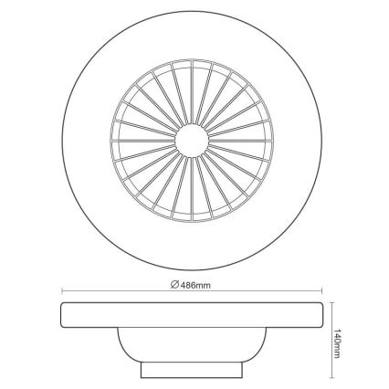 LED Aptumšojama griestu lampa ar ventilatoru OPAL LED/48W/230V 3000-6500K + tālvadības pults