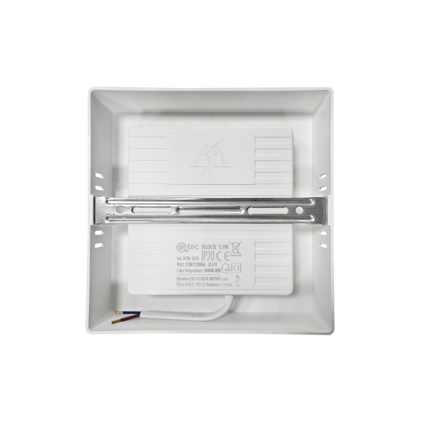 LED Griestu lampa BLOCK LED/12W/230V 4000K 16,7x16,7 cm balta