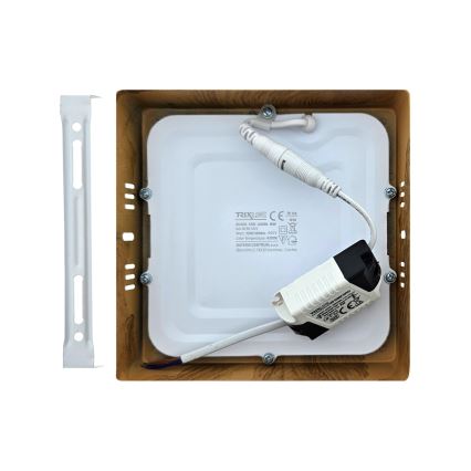 LED Griestu lampa BLOCK LED/12W/230V 4200K 16,3x16,3 cm brūna