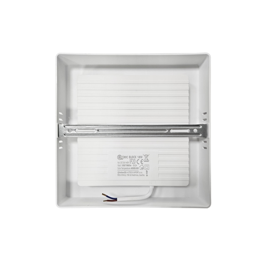 LED Griestu lampa BLOCK LED/18W/230V 4000K 21,4x21,4 cm balta