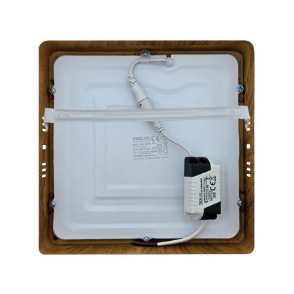 LED Griestu lampa BLOCK LED/18W/230V 4200K 22x22 cm brūna