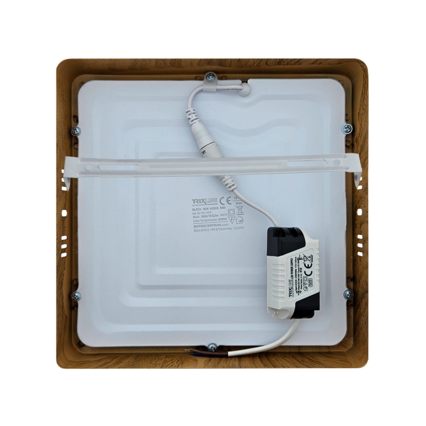 LED Griestu lampa BLOCK LED/18W/230V 4200K 22x22 cm brūna