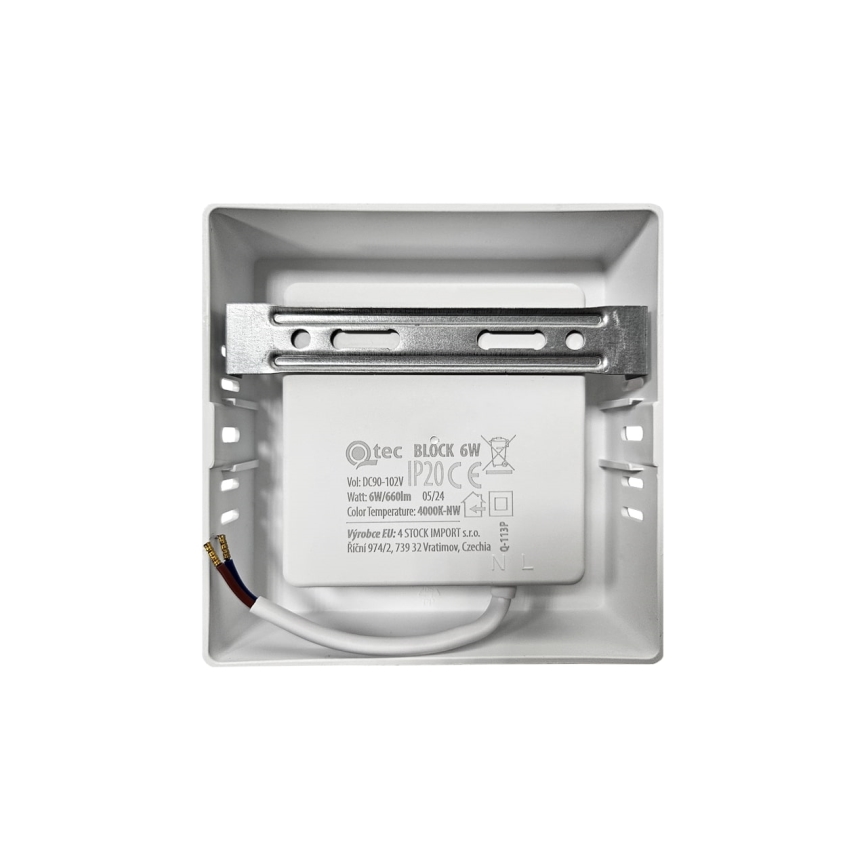 LED Griestu lampa BLOCK LED/6W/230V 4000K 12x12 cm balta