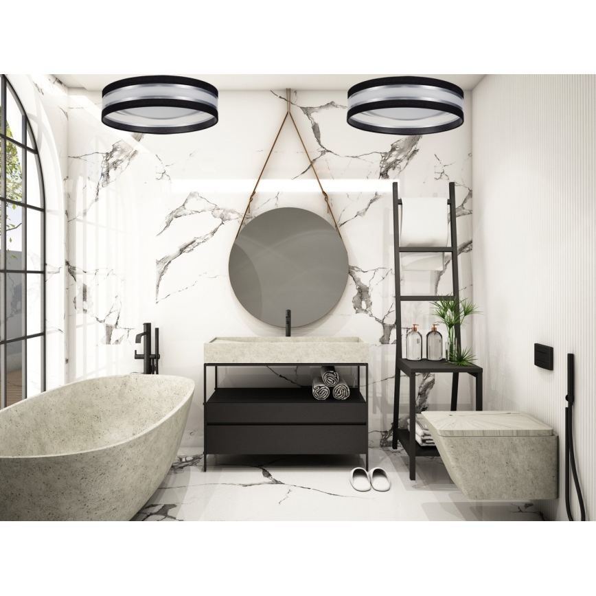 LED griestu lampa CORAL LED/24W/230V melna/sudraba