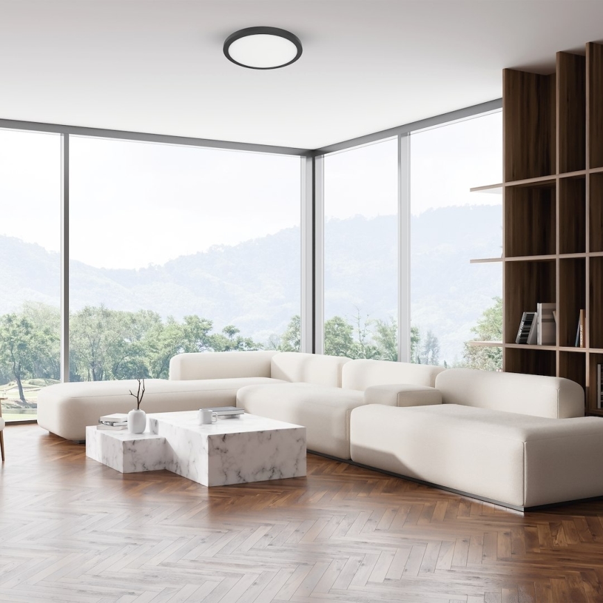 LED griestu lampa EVORA LED/18W/230V 3000/4000/6000K Ø 22,5 cm melna