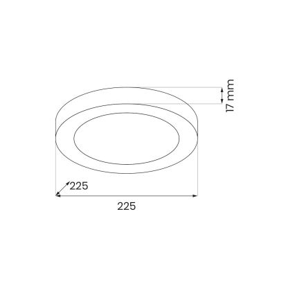 LED griestu lampa EVORA LED/18W/230V 3000/4000/6000K Ø 22,5 cm melna