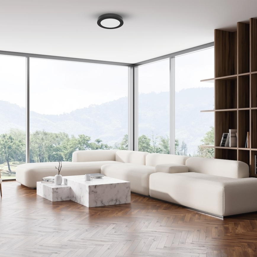 LED griestu lampa EVORA LED/6W/230V 3000/4000/6000K Ø 14 cm melna