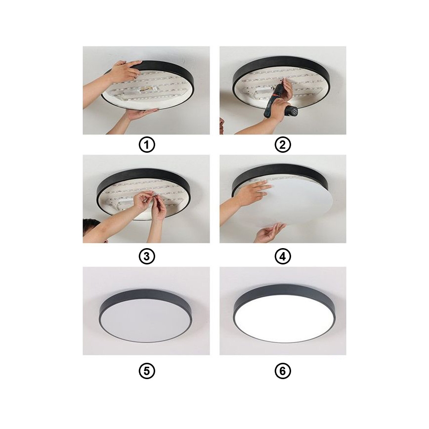 LED Griestu lampa FELIZ LED/30W/230V 4000K d. 30 cm melna
