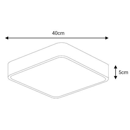 LED Griestu lampa FELIZ LED/40W/230V 4000K 40x40 cm melna