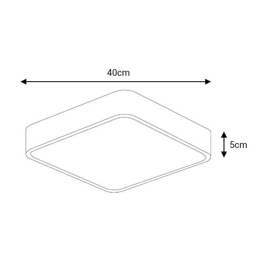 LED Griestu lampa FELIZ LED/40W/230V 4000K 40x40 cm melna