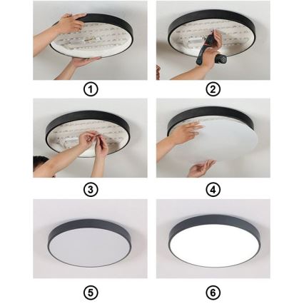 LED Griestu lampa FELIZ LED/50W/230V 4000K d. 50 cm melna