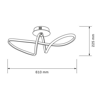 LED griestu lampa FLAVIA LED/33W/230V 24x61 cm melna