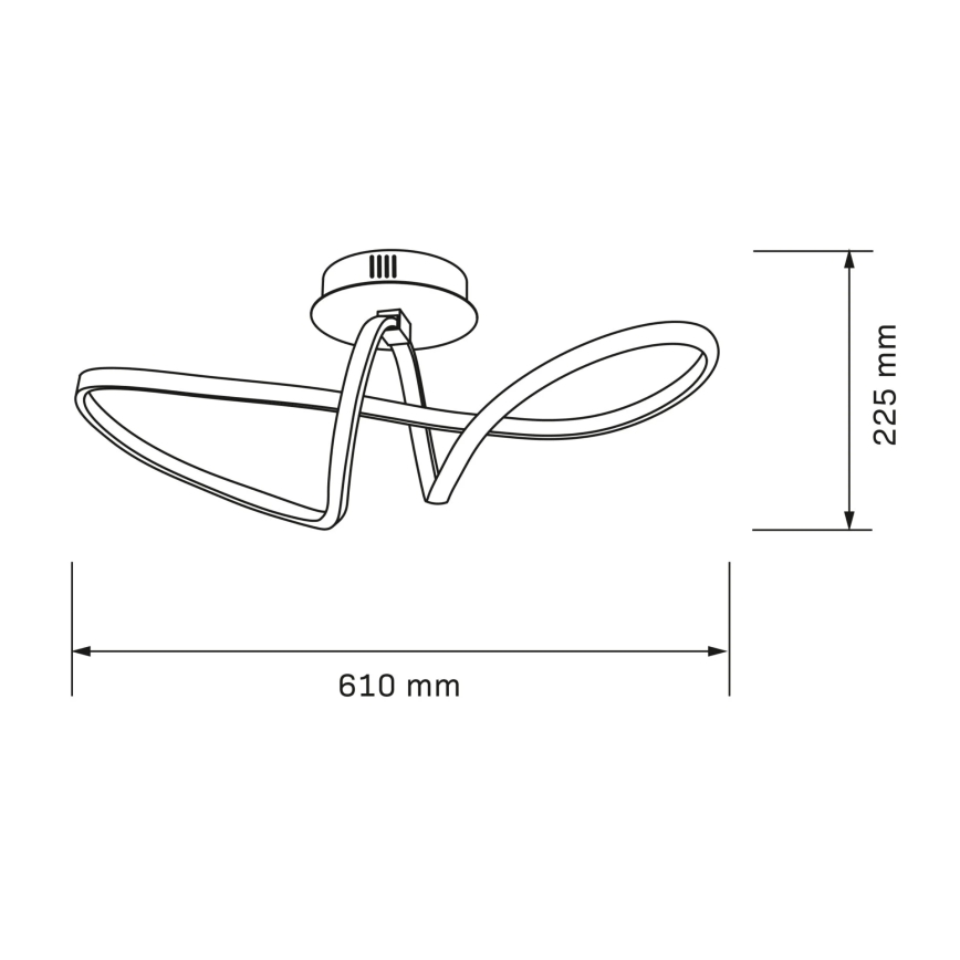 LED griestu lampa FLAVIA LED/33W/230V 24x61 cm melna