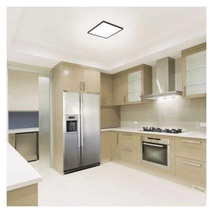 LED Griestu lampa FLORI LED/18W/230V 4000K melna 29x29 cm