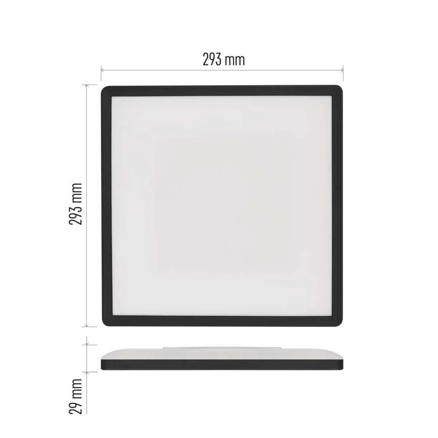 LED Griestu lampa FLORI LED/18W/230V 4000K melna 29x29 cm