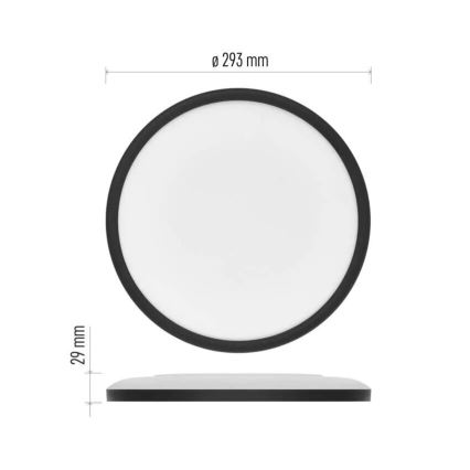 LED Griestu lampa FLORI LED/18W/230V 4000K melna d. 29 cm