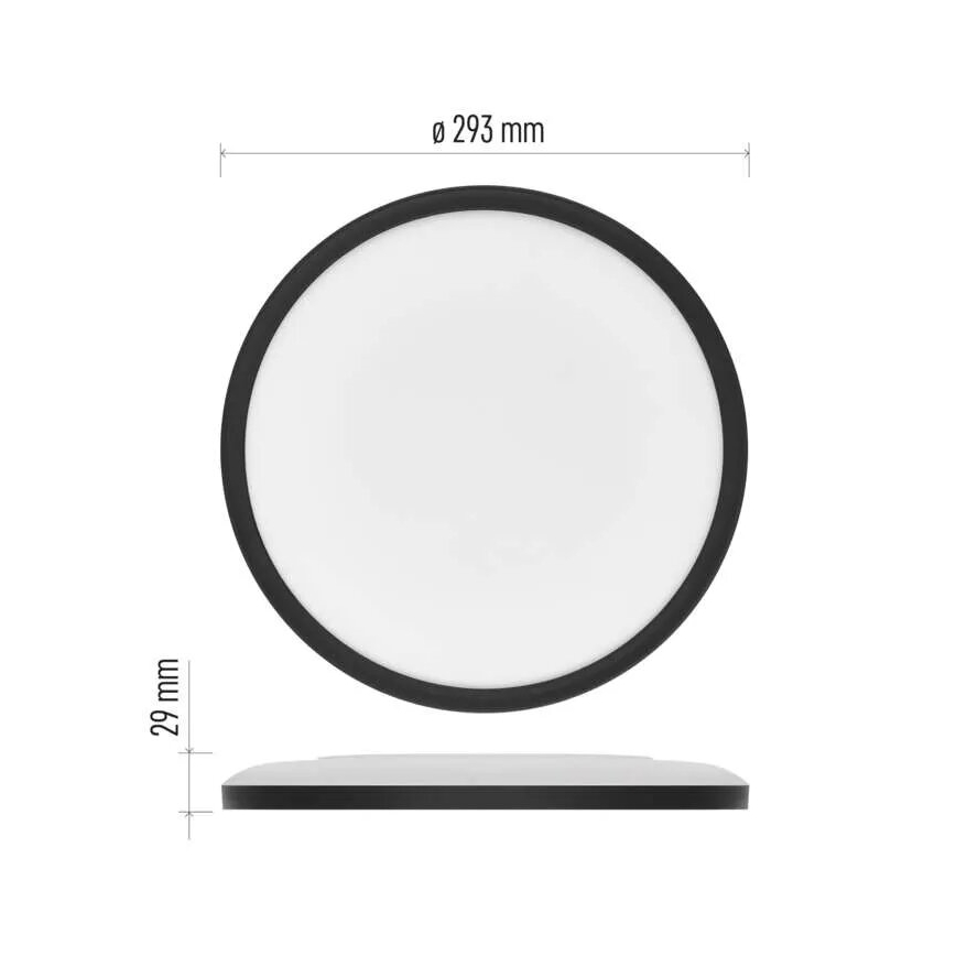 LED Griestu lampa FLORI LED/18W/230V 4000K melna d. 29 cm