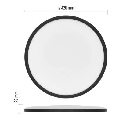 LED Griestu lampa FLORI LED/22W/230V 4000K melna d. 42 cm