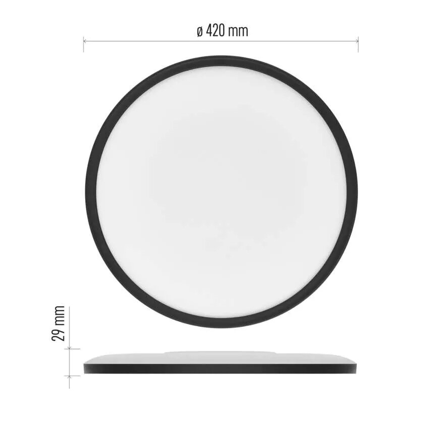 LED Griestu lampa FLORI LED/22W/230V 4000K melna d. 42 cm