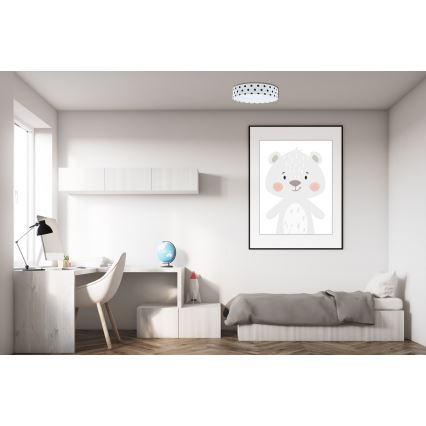 LED Bērnu griestu lampa GALAXY KIDS LED/24W/230V punkti balta/melna