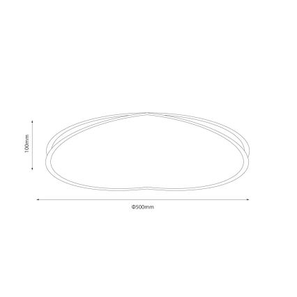 LED griestu lampa HALO LED/38W/230V Ø 50 cm melna