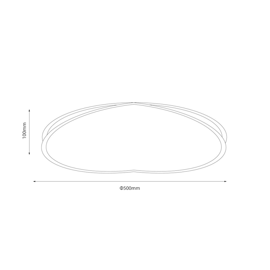LED griestu lampa HALO LED/38W/230V Ø 50 cm melna