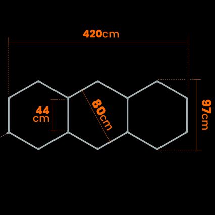 LED griestu lampa HEXAGON LED/128W/85-265V 6000K 248x97 cm CRI 90 IP54 balta