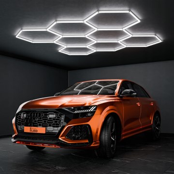 LED griestu lampa HEXAGON LED/350W/85-265V 6500K 313x298 cm CRI 90 IP54 balta