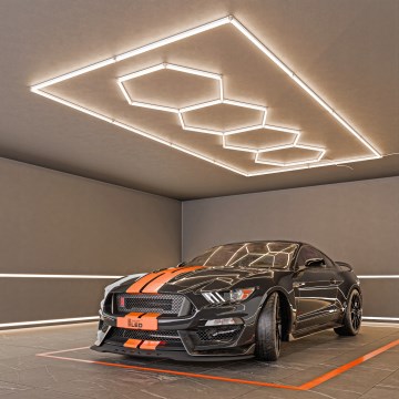 LED griestu lampa HEXAGON LED/426W/85-265V 4000K 484x243 cm CRI 90 IP44 balta