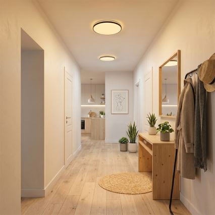LED griestu gaismeklis HUGO LED/12/18/24W/230V 3000/4000/6500K Ø 30 cm IP54 melns