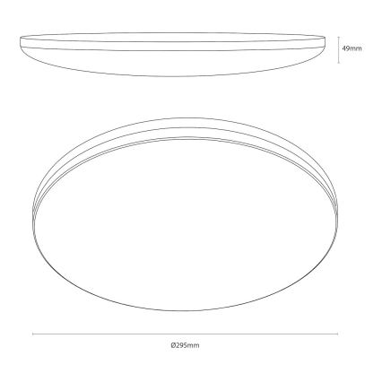 LED griestu gaismeklis HUGO LED/12/18/24W/230V 3000/4000/6500K Ø 30 cm IP54 melns