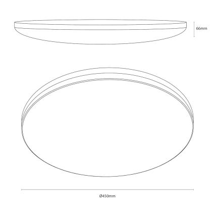 LED griestu lampa HUGO LED/21/32/42W/230V 3000/4000/6500K Ø 45 cm IP54 melna