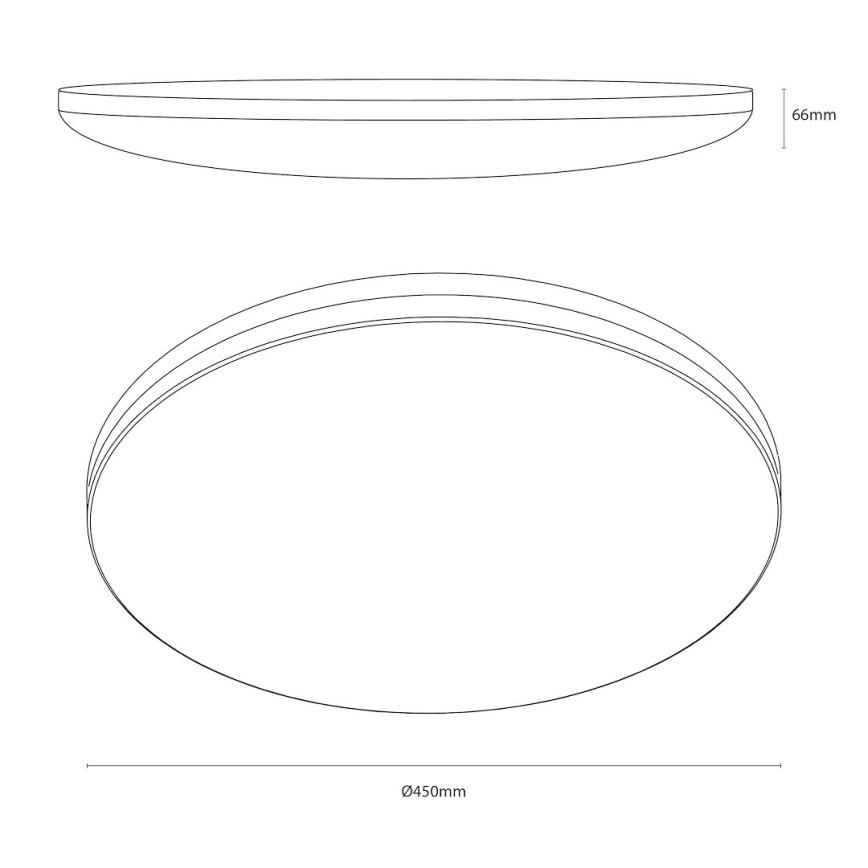 LED griestu lampa HUGO LED/21/32/42W/230V 3000/4000/6500K Ø 45 cm IP54 melna