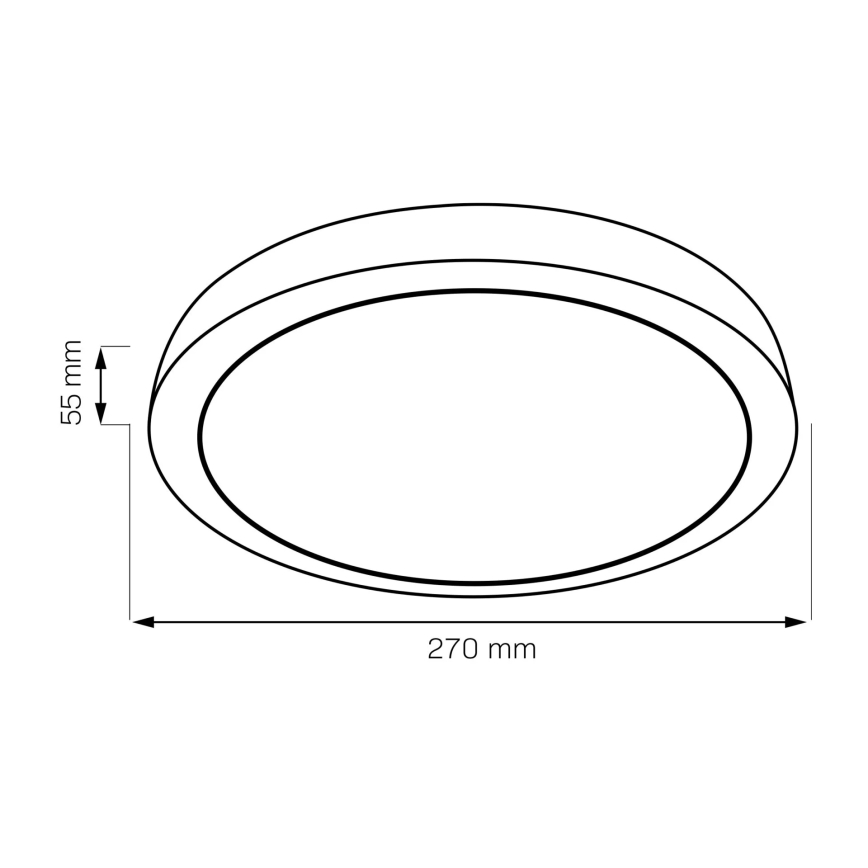 LED Griestu lampa JANUSZ LED/12W/230V d. 27 cm IP44 ozols