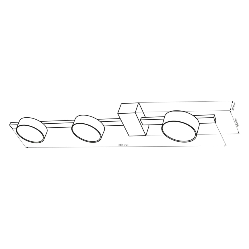 LED Griestu lampa JOY 3xGX53/6W/230V melna
