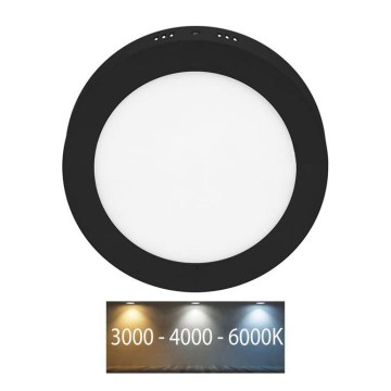 LED Griestu lampa LADA LED/12W/230V 3000/4000/6000K d. 17 cm melna