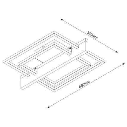 LED griestu lampa LARYSA LED/23W/230V 35x45 priede