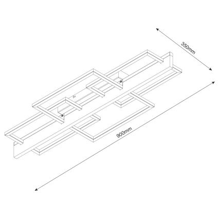 LED griestu lampa LARYSA LED/35W/230V 35x90 cm priede