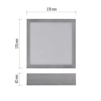 LED Griestu lampa NEXXO LED/12,5W/230V 3000/3500/4000K 17x17 cm spīdīgi hromēts