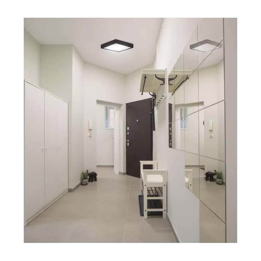 LED Griestu lampa NEXXO LED/12,5W/230V 3000/3500/4000K 17x17 cm melna