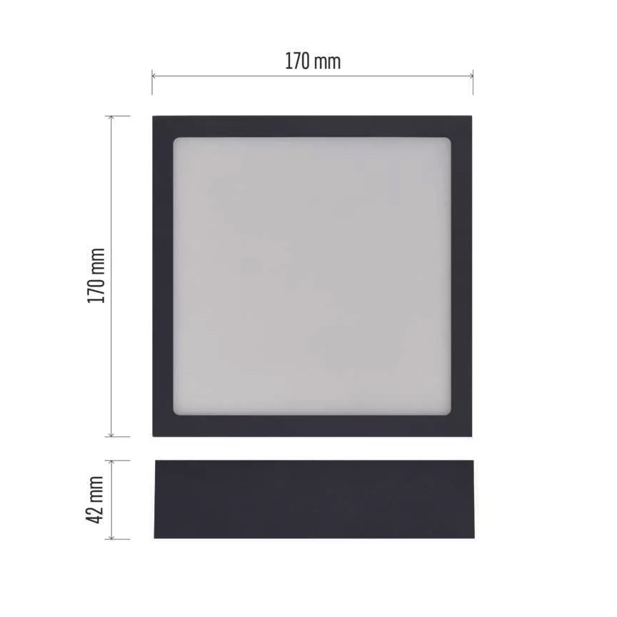 LED Griestu lampa NEXXO LED/12,5W/230V 3000/3500/4000K 17x17 cm melna