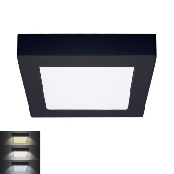 LED Griestu lampa LED/12W/230V 3000/4000/6000K melna, stūraina