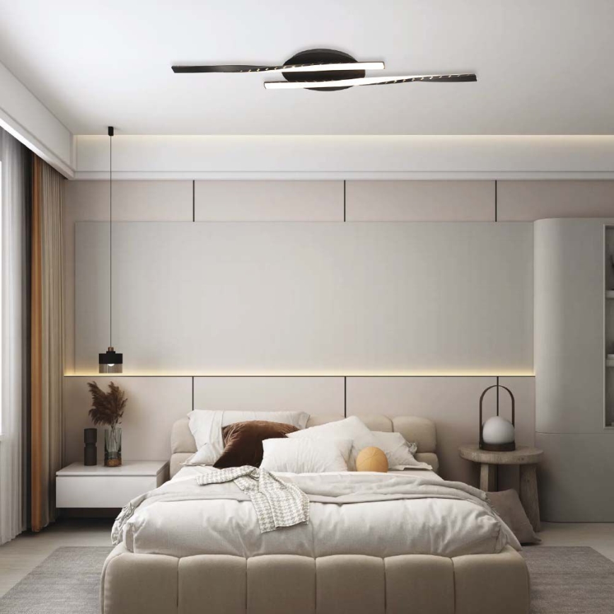 LED Griestu lampa LED/12W/230V 3000K melna