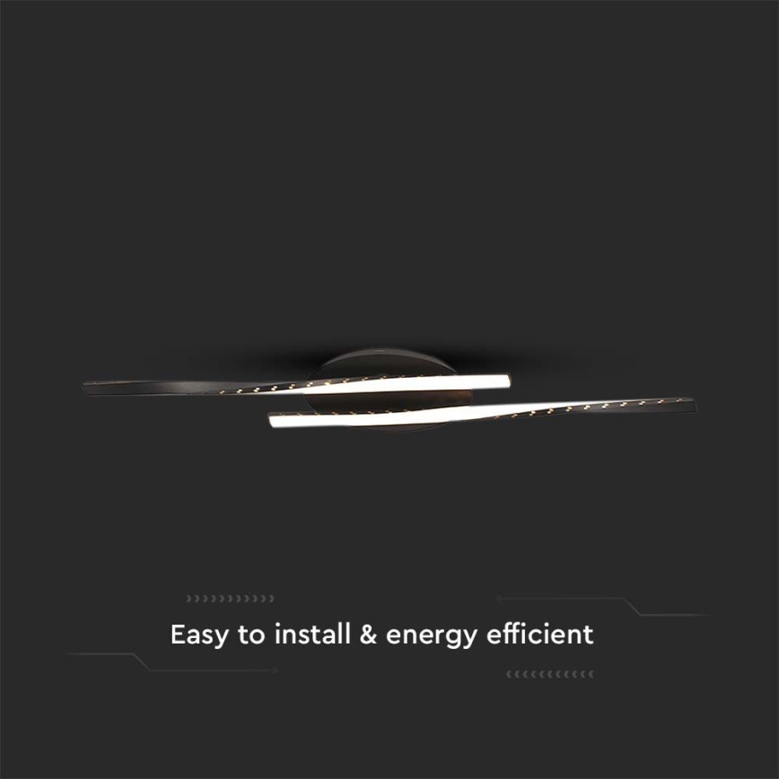 LED Griestu lampa LED/12W/230V 3000K melna