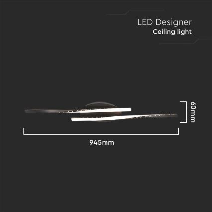 LED Griestu lampa LED/12W/230V 3000K melna