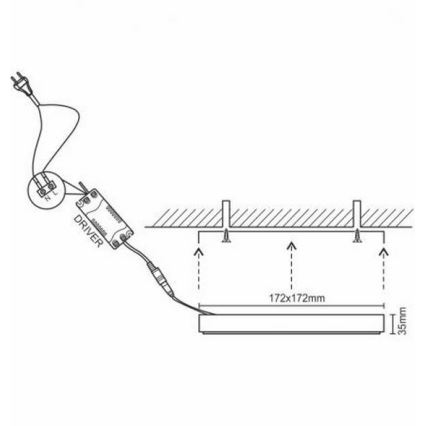 LED Griestu lampa LED/12W/230V 4000K 17,2x17,2 cm