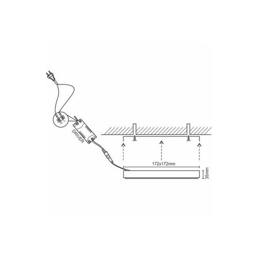 LED Griestu lampa LED/12W/230V 4000K 17,2x17,2 cm