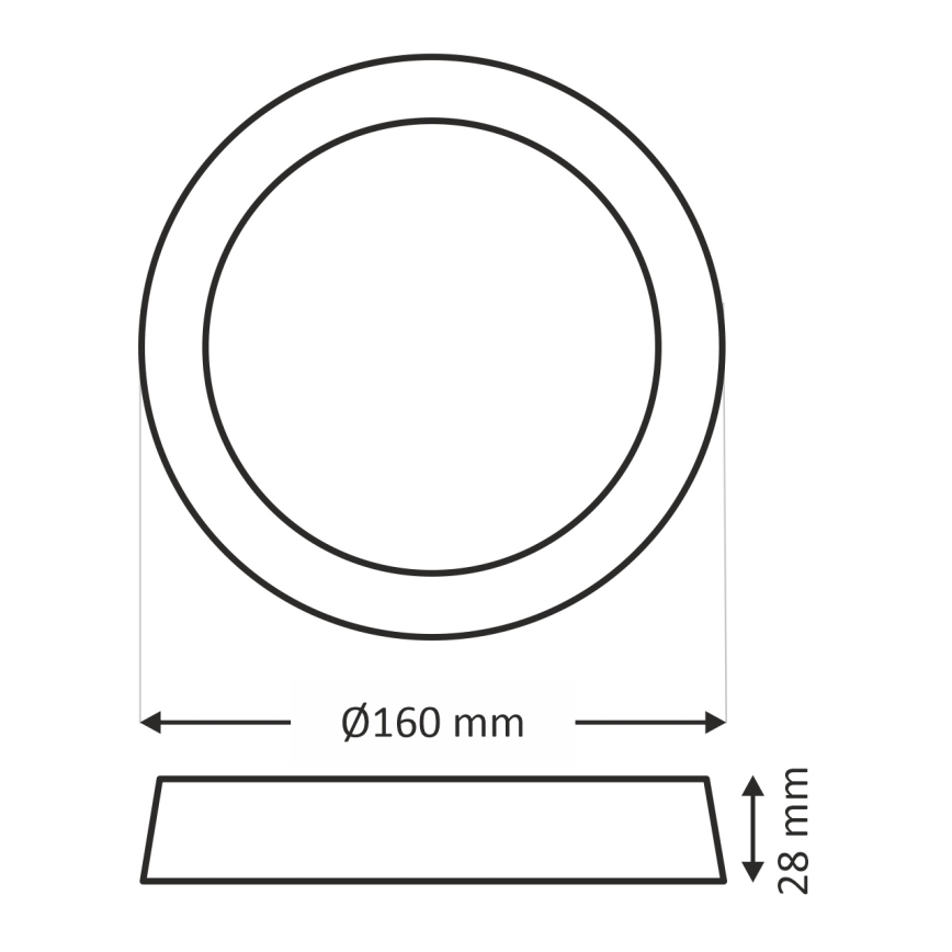 LED Griestu lampa LED/12W/230V 4200K d. 16 cm balta